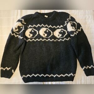 Yin Yang Sweater 90s wool sweater skater
